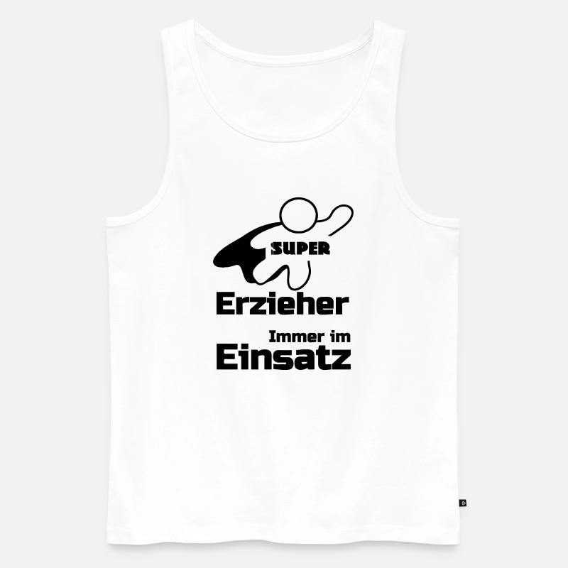 Super Erzieher Geschenk - Männer Premium Bio Tank Top - Weiß