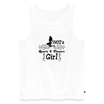 Not a hearts&flowers girl Geschenk - Männer Premium Bio Tank Top - Weiß - Vorne - Michal (187cm)