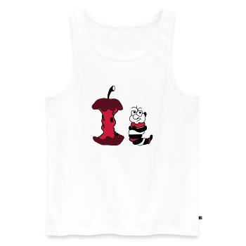 Apfel und Wurm - Männer Premium Bio Tank Top - Weiß - Vorne - Michal (187cm)