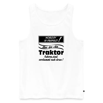 Traktor , Trecker , Landmaschine , Nobody (25) - Männer Premium Bio Tank Top - Weiß - Vorne - Michal (187cm)