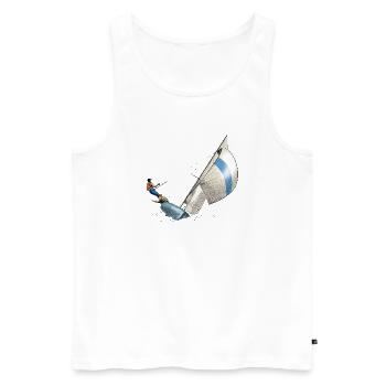 sailing - Men's Premium Organic Tank Top - white - Front - AI Model Male 178 light (178cm)