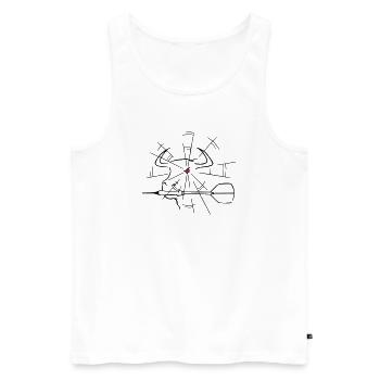 Bullzeye Darts 2016 - Männer Premium Bio Tank Top - Weiß - Vorne - AI Model Male 178 light (178cm)