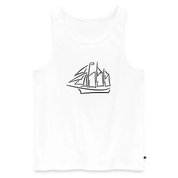 Segelschiff fett - Männer Premium Bio Tank Top - Weiß - Vorne - AI Model Male 178 light (178cm)