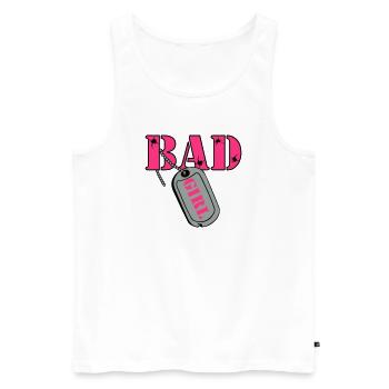 Party Shirt ,Feiern , Karneval, Bad Girl(25) - Männer Premium Bio Tank Top - Weiß - Vorne - AI Model Male 178 light (178cm)