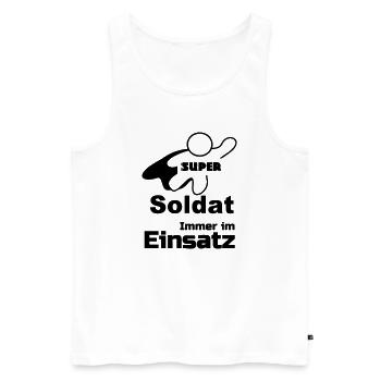 Super Soldat Geschenk - Männer Premium Bio Tank Top - Weiß - Vorne - Michal (187cm)