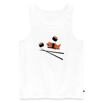 sushi - Men's Premium Organic Tank Top - white - Front - Michal (187cm)