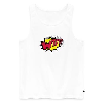 WTF - Männer Premium Bio Tank Top - Weiß - Vorne - Michal (187cm)