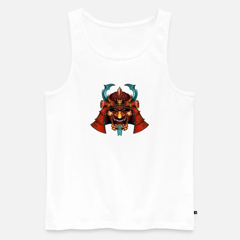 Samurai - Männer Premium Bio Tank Top - Weiß