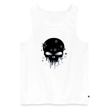 Skull - Men's Premium Organic Tank Top - white - Front - Michal (187cm)