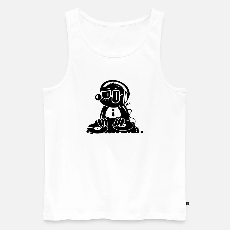 Ein Maulwurf als DJ - Männer Premium Bio Tank Top - Weiß