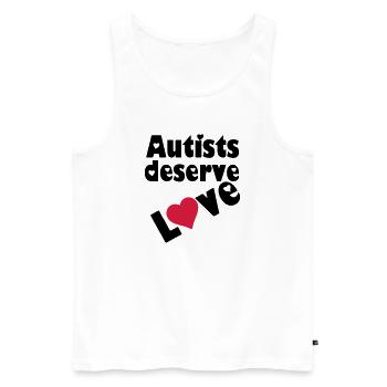 Autists deserve Love Autist Autisme cadeau - Débardeur bio Premium Homme - blanc - Devant - AI Model Male 178 light (178cm)
