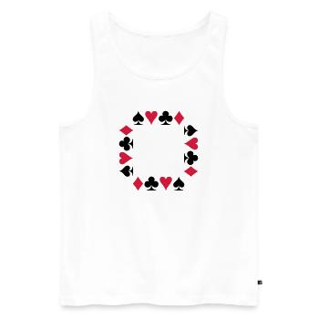 Poker (V) - Men's Premium Organic Tank Top - white - Front - AI Model Male 178 light (178cm)