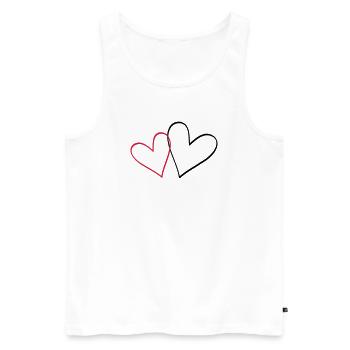 Herzen Herz Geschenkidee Partnerlook - Männer Premium Bio Tank Top - Weiß - Vorne - AI Model Male 178 light (178cm)