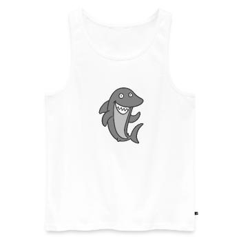 requin - Débardeur bio Premium Homme - blanc - Devant - AI Model Male 178 light (178cm)