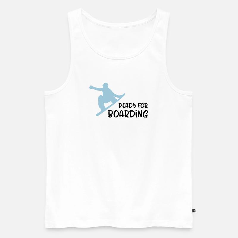 Snowboard - Männer Premium Bio Tank Top - Weiß
