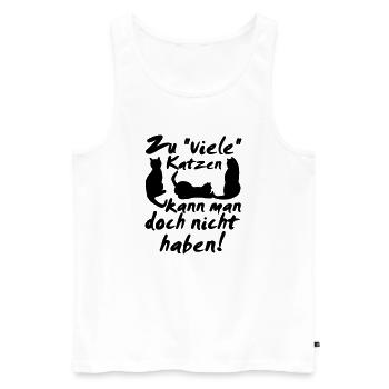 Katzen Spruch Katze Tier Haustier Geschenk lustig - Männer Premium Bio Tank Top - Weiß - Vorne - Michal (187cm)
