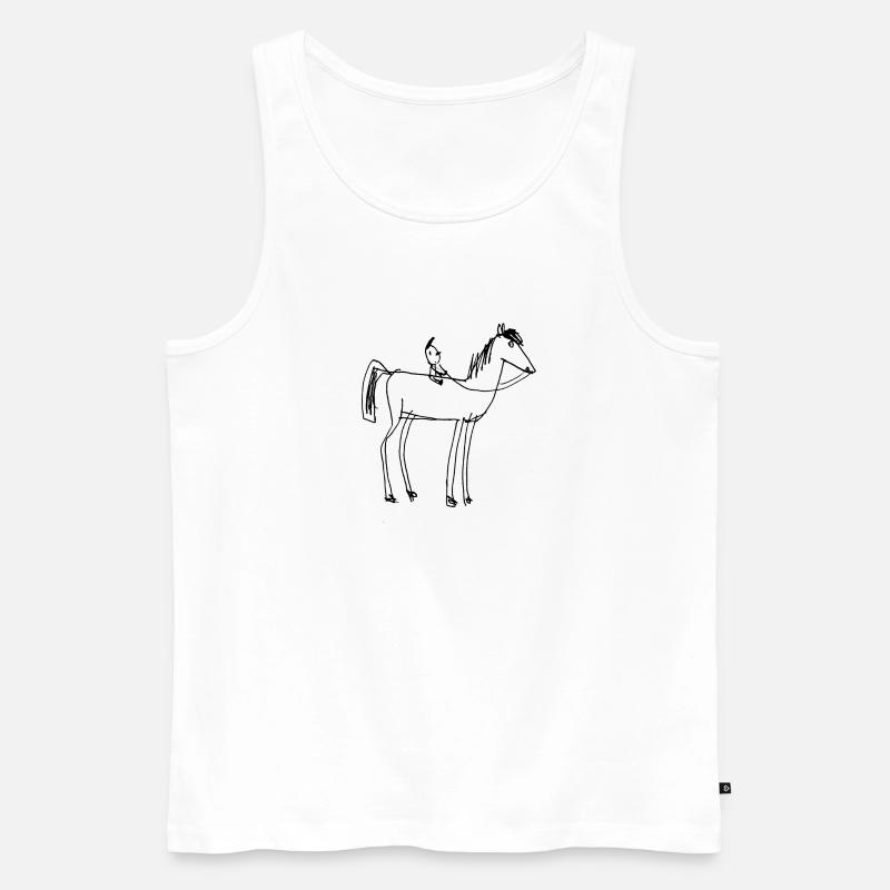 Ausritt auf dem Pferdchen - Männer Premium Bio Tank Top - Weiß