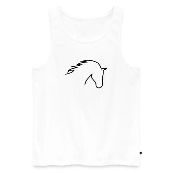 Pferdekopf - Männer Premium Bio Tank Top - Weiß - Vorne - Michal (187cm)