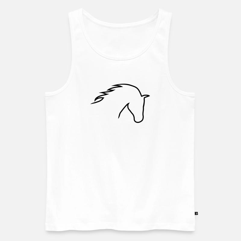Pferdekopf - Männer Premium Bio Tank Top - Weiß