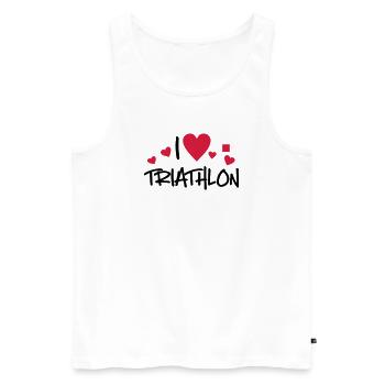 Triathlon - Männer Premium Bio Tank Top - Weiß - Vorne - Michal (187cm)