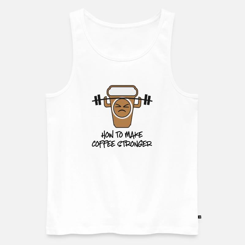 Kaffee - Männer Premium Bio Tank Top - Weiß