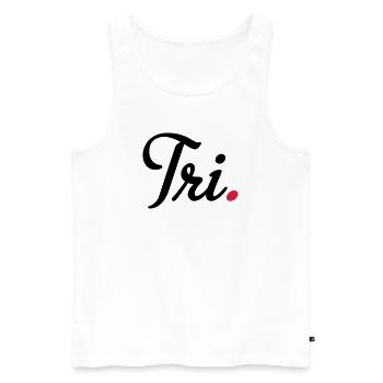 Triathlon - Männer Premium Bio Tank Top - Weiß - Vorne - AI Model Male 178 light (178cm)