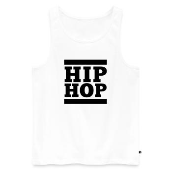 HIP HOP, Das hat mit Hip Hop nichts zu tun - Männer Premium Bio Tank Top - Weiß - Vorne - Michal (187cm)
