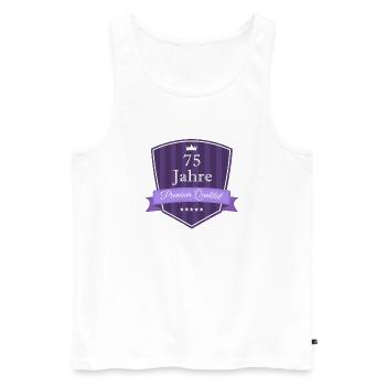 Premium 75 lila - Männer Premium Bio Tank Top - Weiß - Vorne - Michal (187cm)