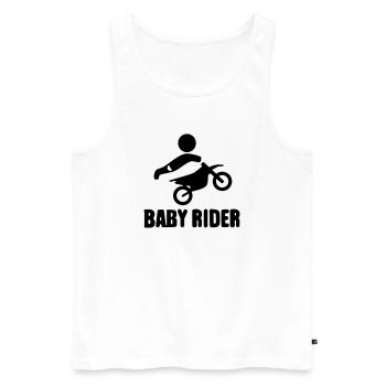Baby Rider  - Männer Premium Bio Tank Top - Weiß - Vorne - AI Model Male 178 light (178cm)