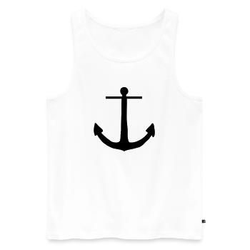 anker - Männer Premium Bio Tank Top - Weiß - Vorne - Michal (187cm)