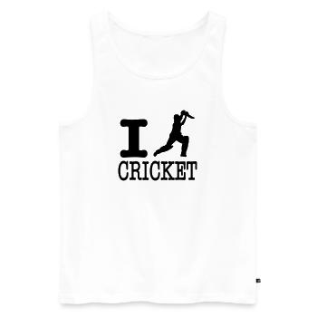 I love cricket / I love cricket - Men's Premium Organic Tank Top - white - Front - Michal (187cm)