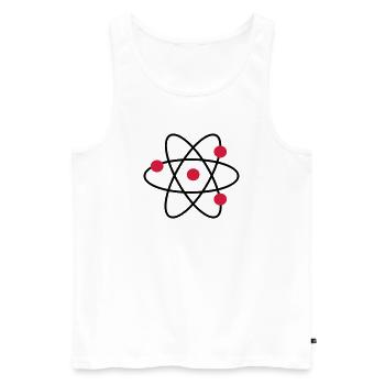 atom - Men's Premium Organic Tank Top - white - Front - AI Model Male 178 light (178cm)