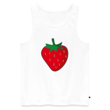 strawberry - Men's Premium Organic Tank Top - white - Front - Michal (187cm)