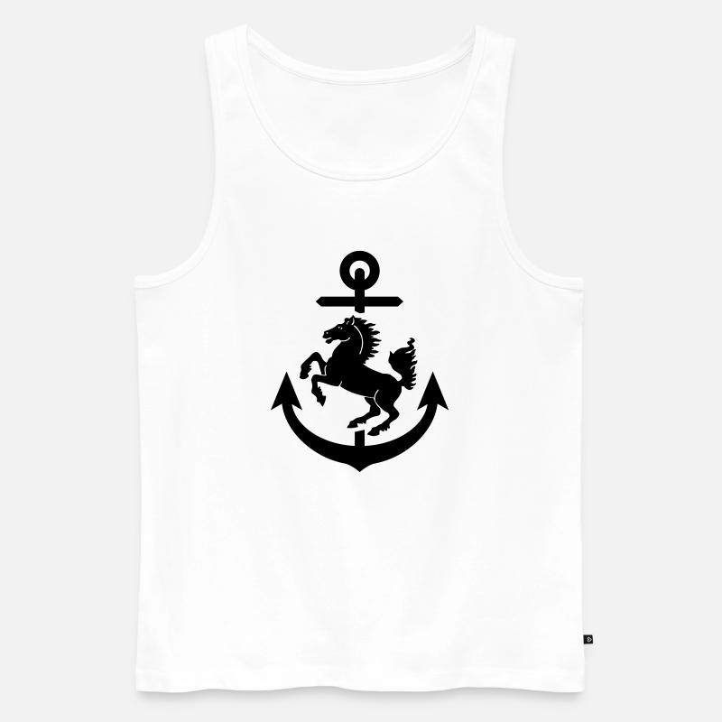 Stuttgart Wappen Anker, Stuttgarter - Männer Premium Bio Tank Top - Weiß