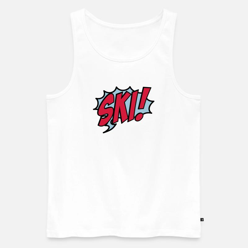 Ski - Männer Premium Bio Tank Top - Weiß