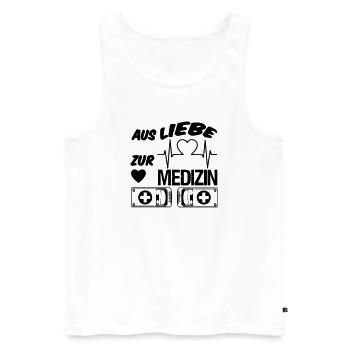 Medizin Liebe Doktor, Arzt, Sprüche, Geschenk - Männer Premium Bio Tank Top - Weiß - Vorne - Michal (187cm)