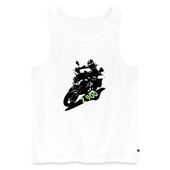 KZ900schrift2 - Männer Premium Bio Tank Top - Weiß - Vorne - AI Model Male 178 light (178cm)