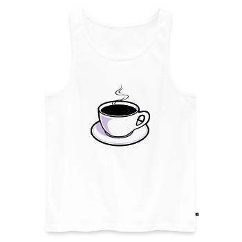 Kaffee, Tasse, Koffein - Männer Premium Bio Tank Top - Weiß - Vorne - Michal (187cm)