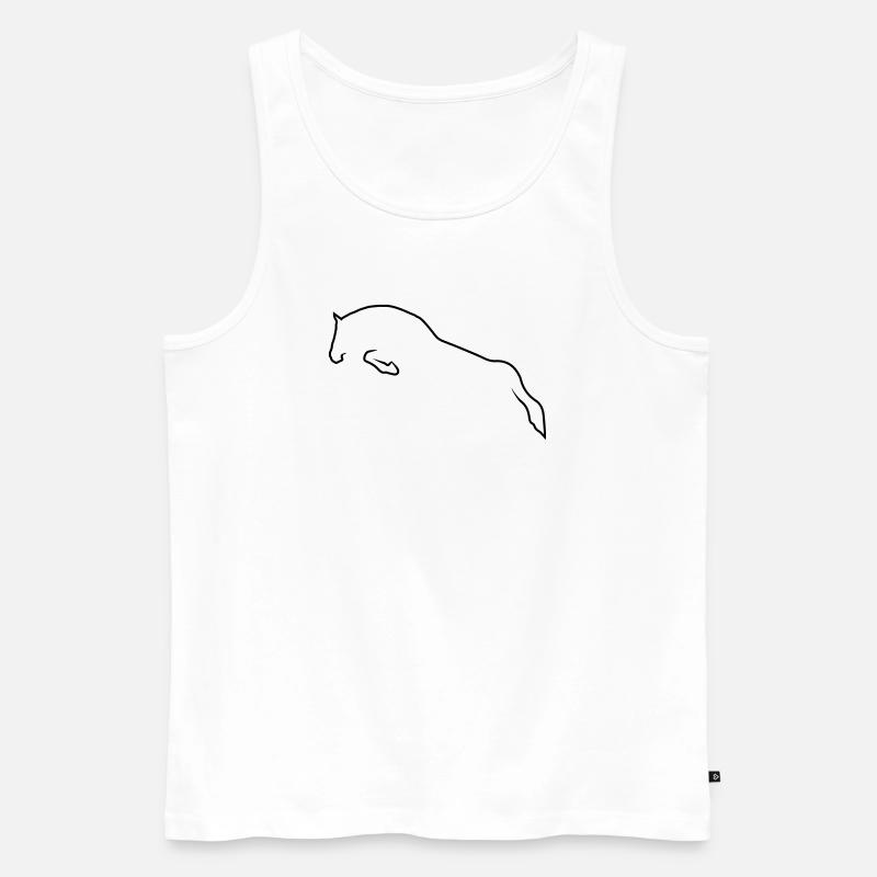 Springpferd - Männer Premium Bio Tank Top - Weiß
