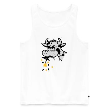 Cow eats bouquet - Men's Premium Organic Tank Top - white - Front - Michal (187cm)