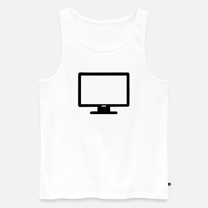 Computer Bildschirm - Männer Premium Bio Tank Top - Weiß