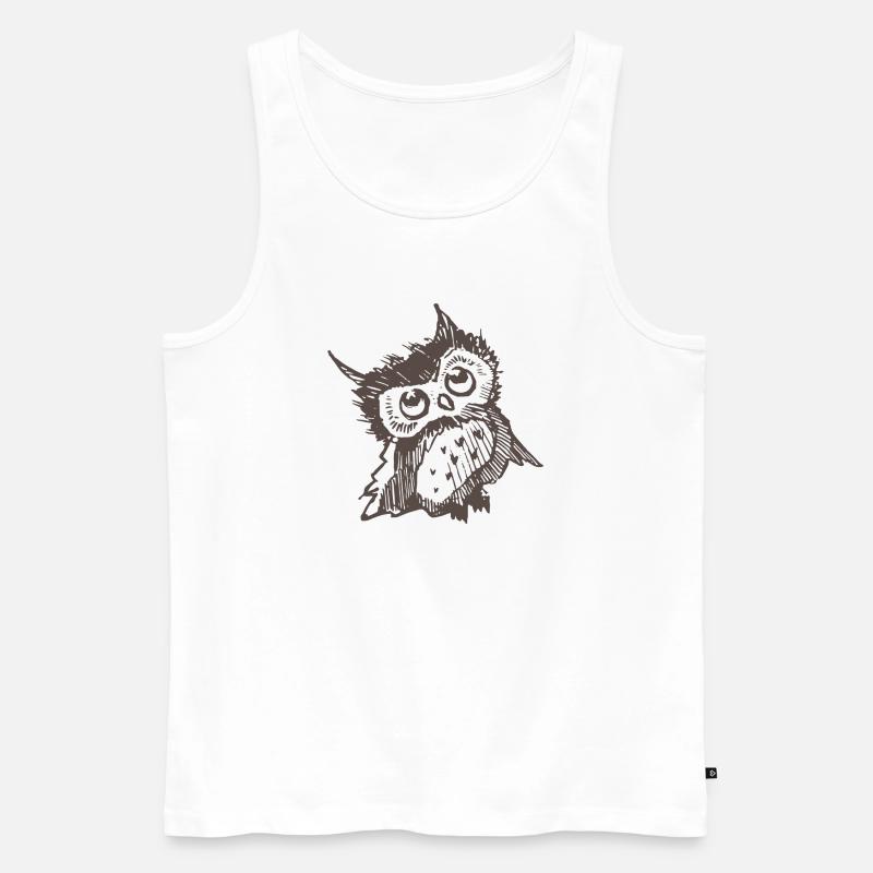 Eule - Männer Premium Bio Tank Top - Weiß