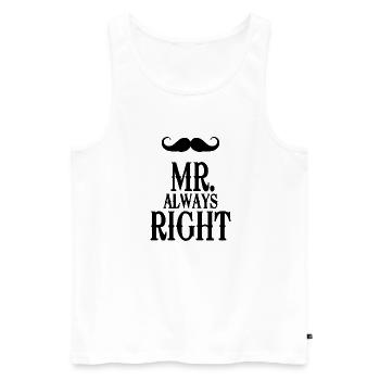 mister always right - Men's Premium Organic Tank Top - white - Front - AI Model Male 178 light (178cm)