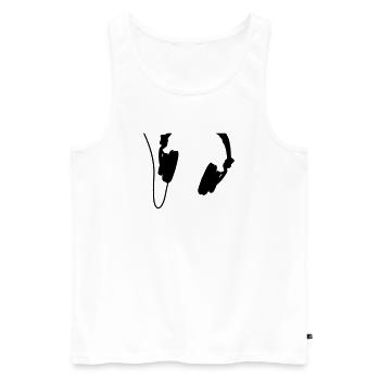 headphones_vector - Männer Premium Bio Tank Top - Weiß - Vorne - AI Model Male 178 light (178cm)