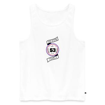 Fier D'être Du 53 Mayenne France - Débardeur bio Premium Homme - blanc - Devant - Michal (187cm)