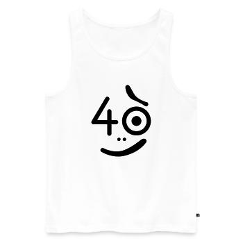 40 Jahre - so what? - Männer Premium Bio Tank Top - Weiß - Vorne - Michal (187cm)
