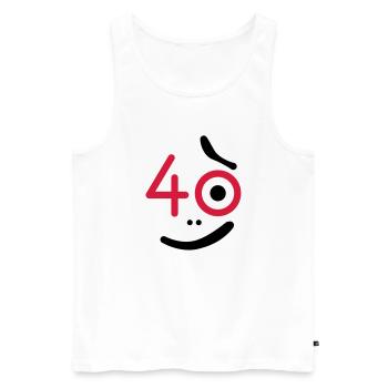 40 Jahre - so what? - Männer Premium Bio Tank Top - Weiß - Vorne - Michal (187cm)