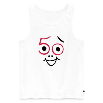 50 years old and still fresh! - Men's Premium Organic Tank Top - white - Front - Michal (187cm)