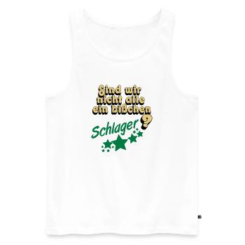 Schlager Party , Schlager Musik , Schlager Spaß - Männer Premium Bio Tank Top - Weiß - Vorne - AI Model Male 178 light (178cm)