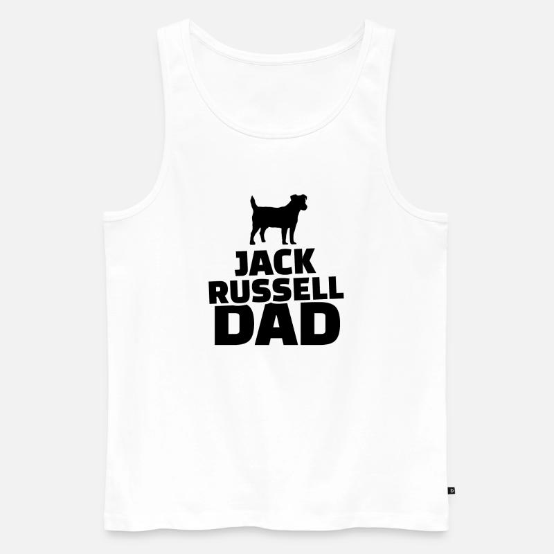 Jack Russel Dad - Männer Premium Bio Tank Top - Weiß
